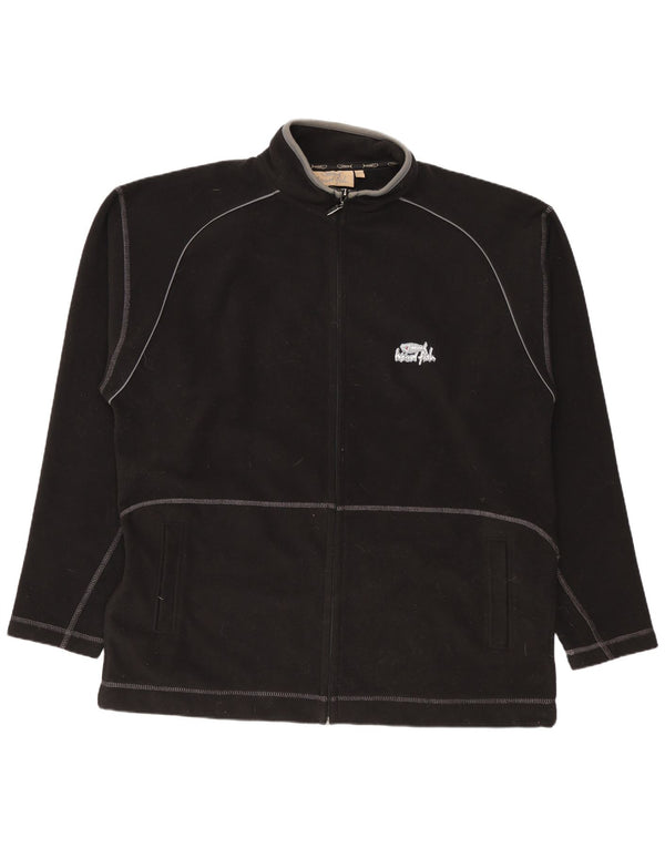 Weird Fish Chaqueta polar para hombre UK 40 Large Poliéster negro