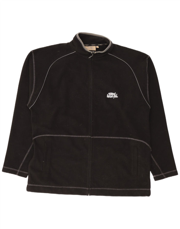 Weird Fish Chaqueta polar para hombre UK 40 Large Poliéster negro