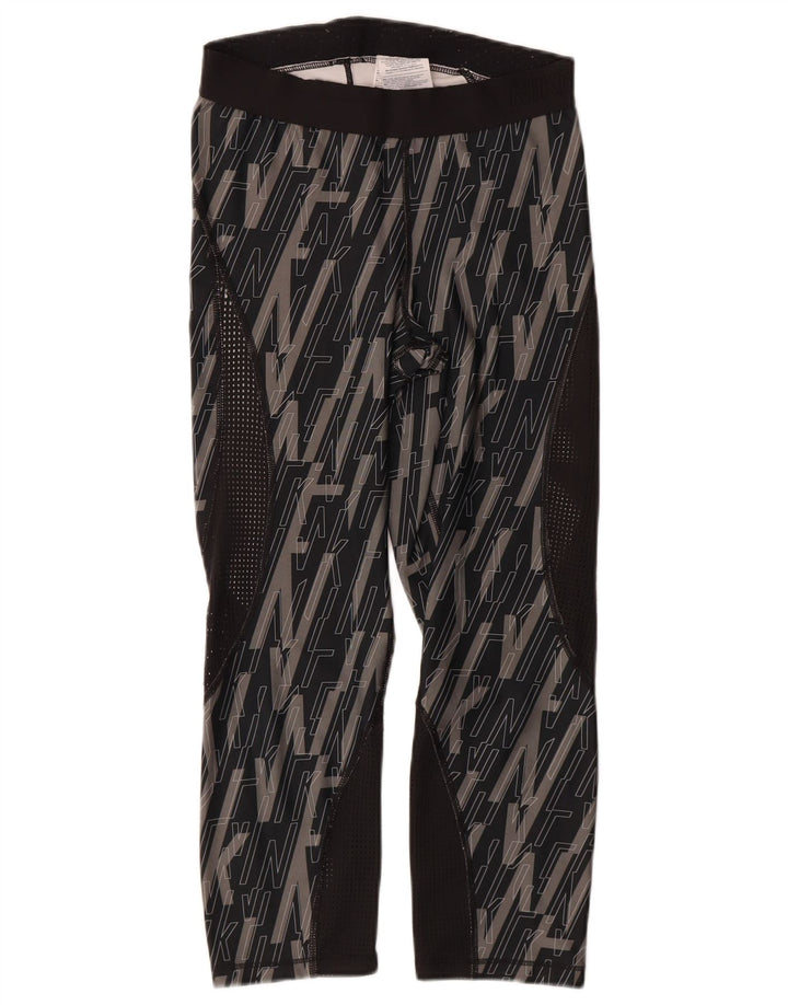 NIKE Womens Graphic Leggings UK 10 Small  Black Polyester