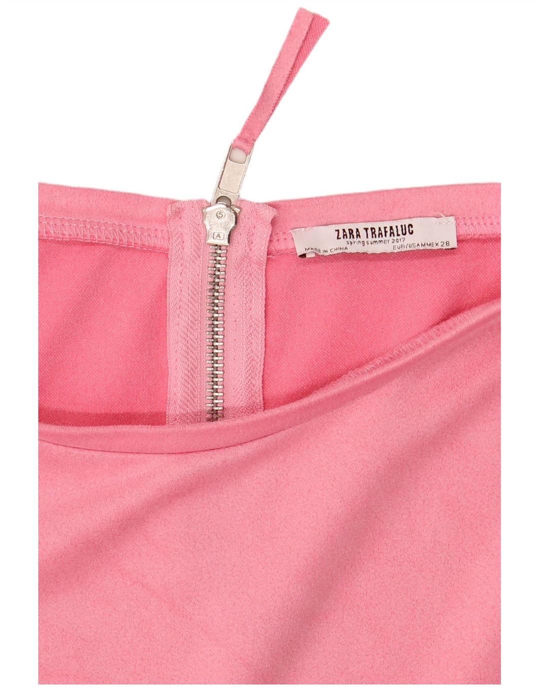 Zara Mujer Vestido Recto UK 44 Rosa Mediano