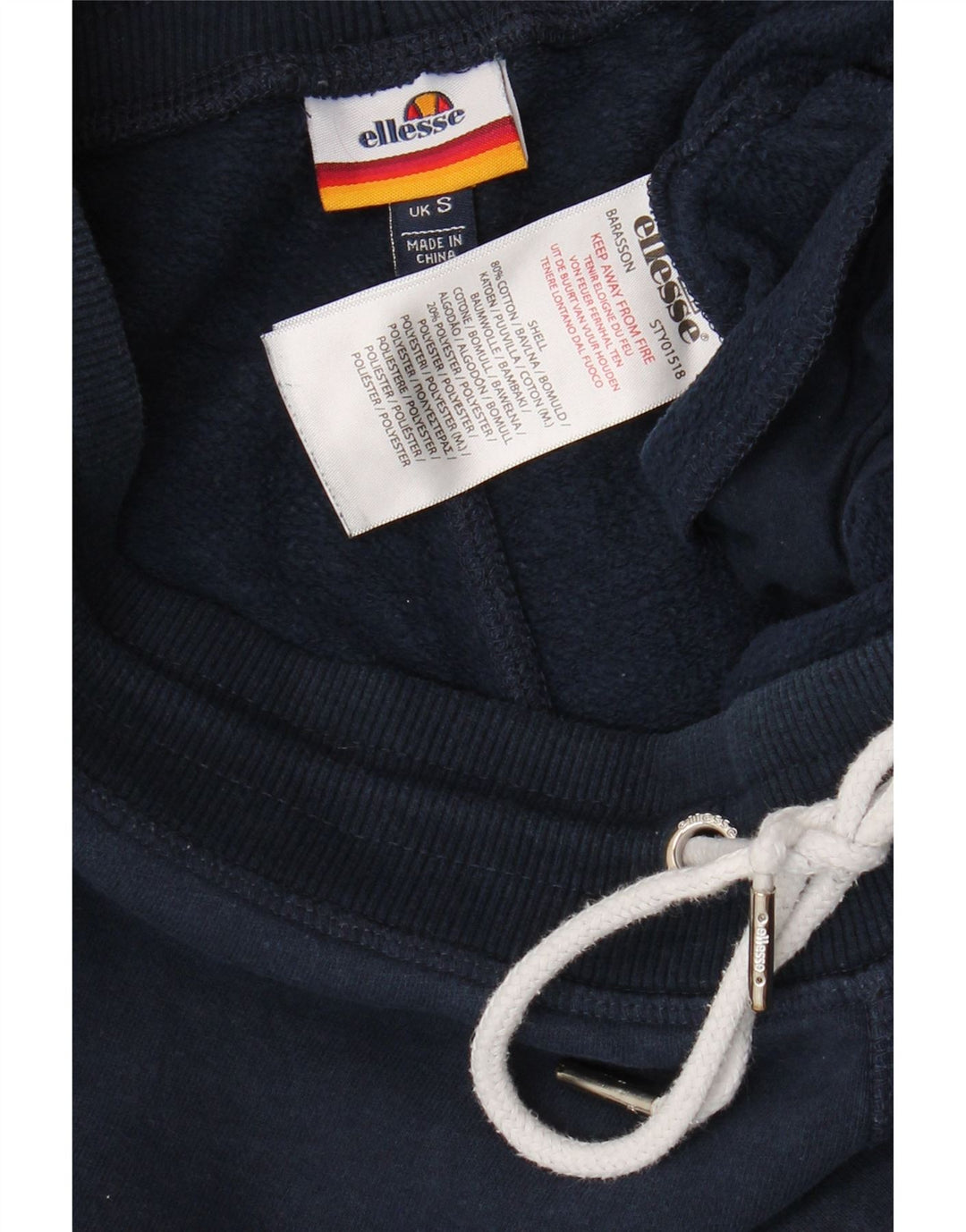 Ellesse Hombre Pantalones De Chándal Joggers Small Azul Marino Algodón