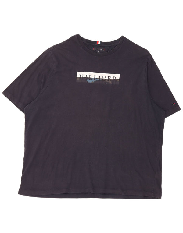 Tommy Hilfiger Camiseta gráfica alta para hombre Top 4XL Algodón azul marino