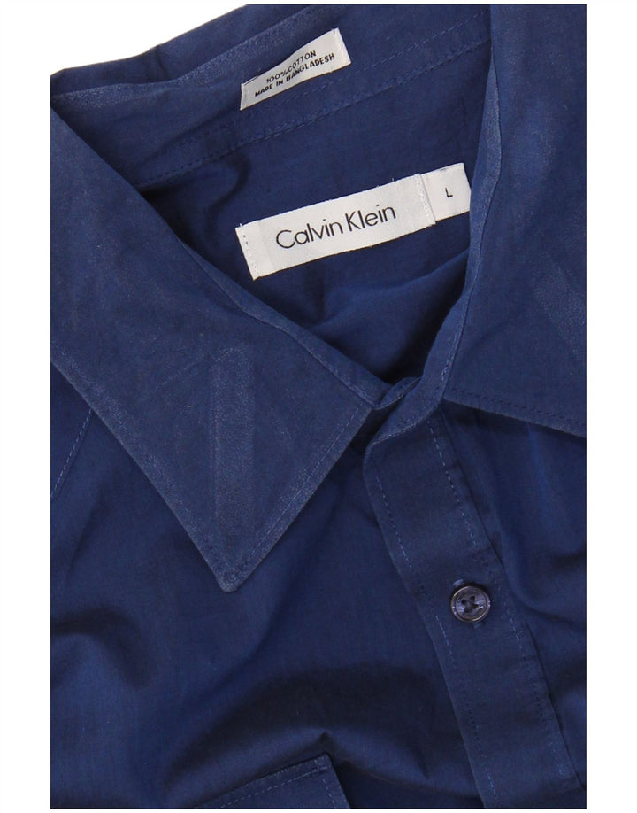 Camisa CALVIN KLEIN Hombre Grande Azul Algodón