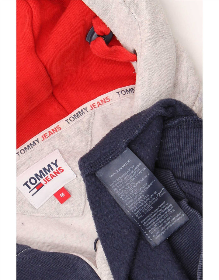 Tommy Hilfiger Jersey con capucha y cuello con botones para hombre, color azul marino mediano