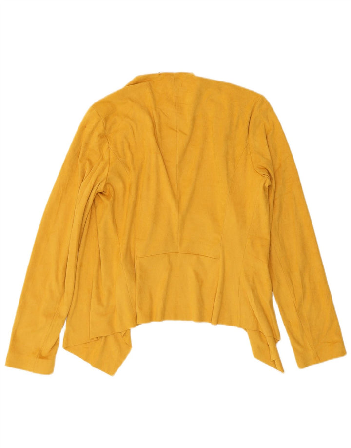 Zara Mujer Cárdigan Top UK 10 Pequeño Poliéster Amarillo