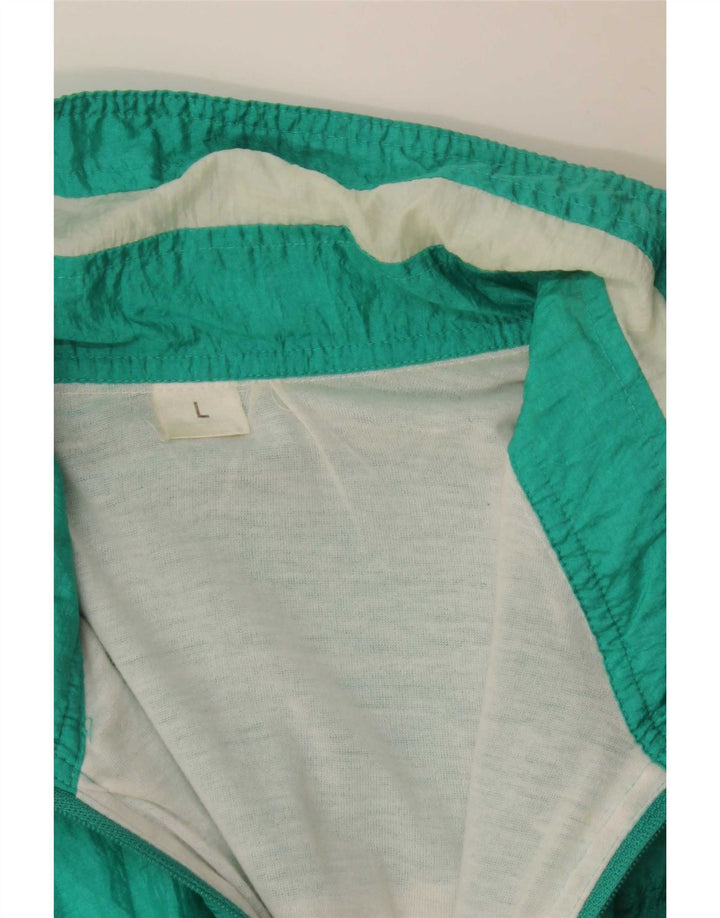 Vintage hombres sueltos ajuste chándal top chaqueta grande verde