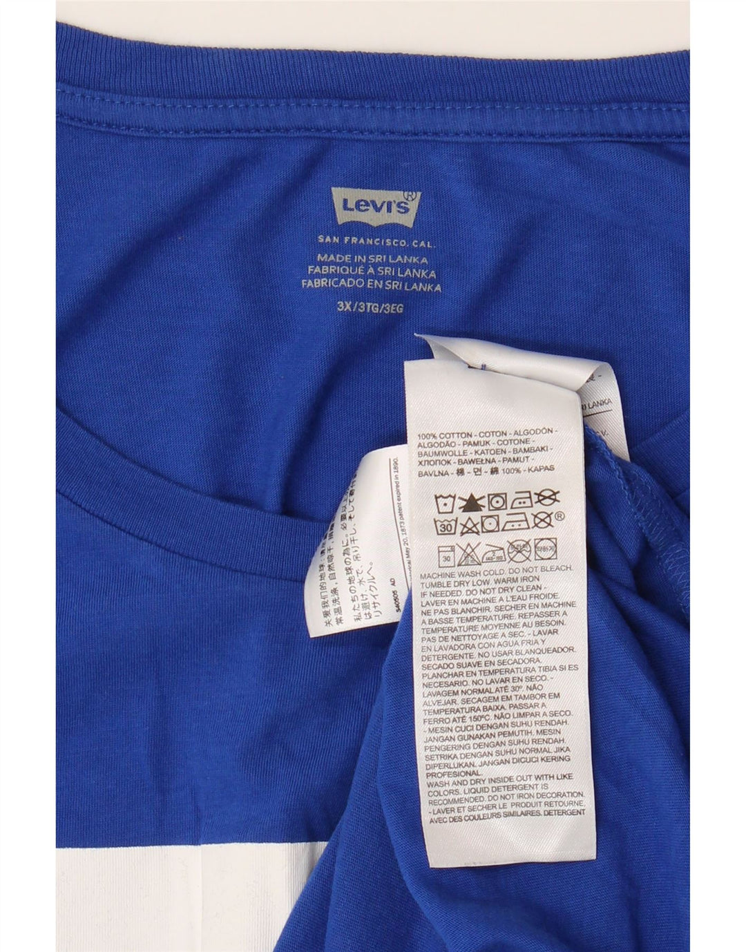 Levi's Camiseta gráfica para hombre Top 3XL Algodón azul