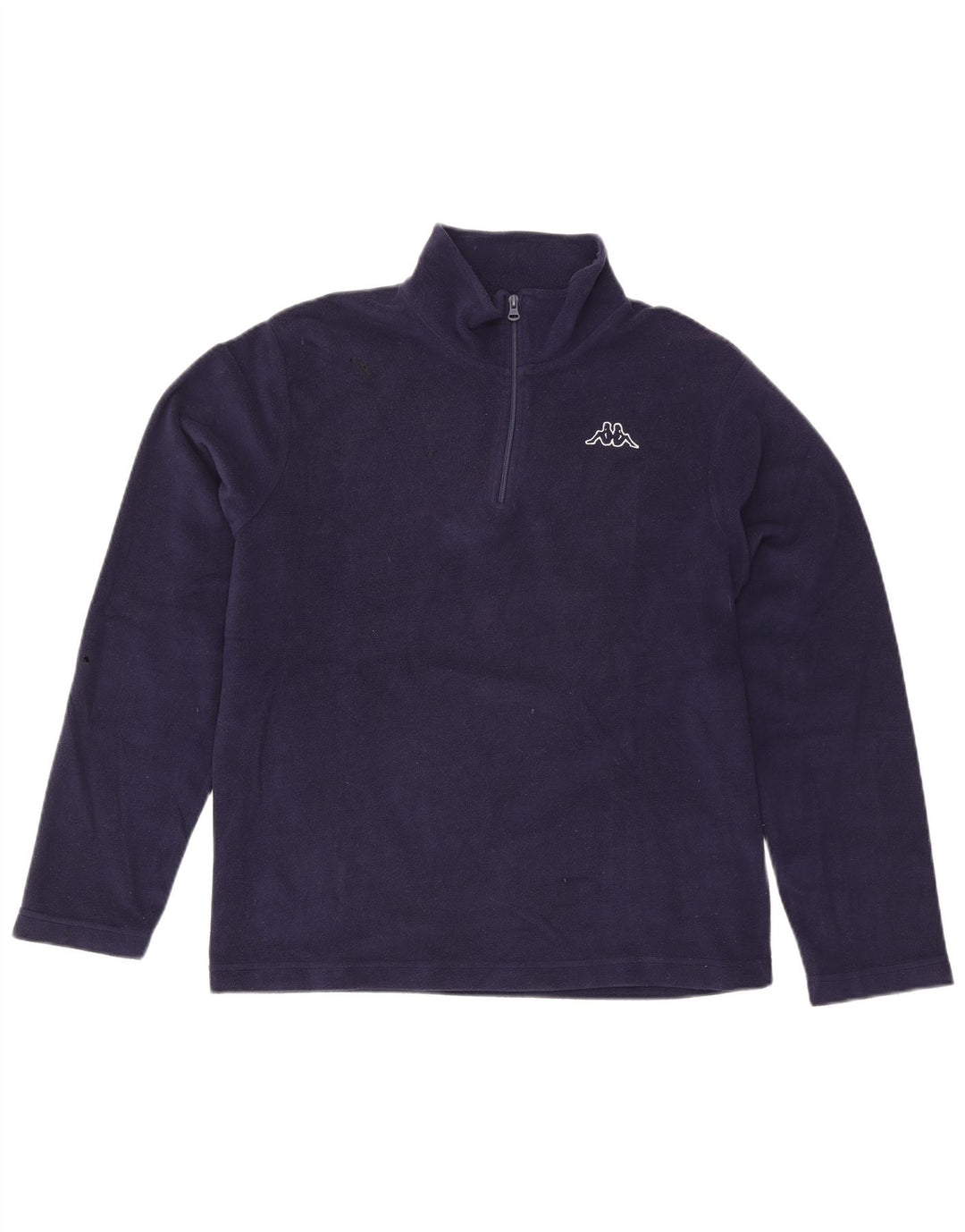 Kappa - Jersey de forro polar con cuello y cremallera para hombre, tamaño grande, poliéster azul marino