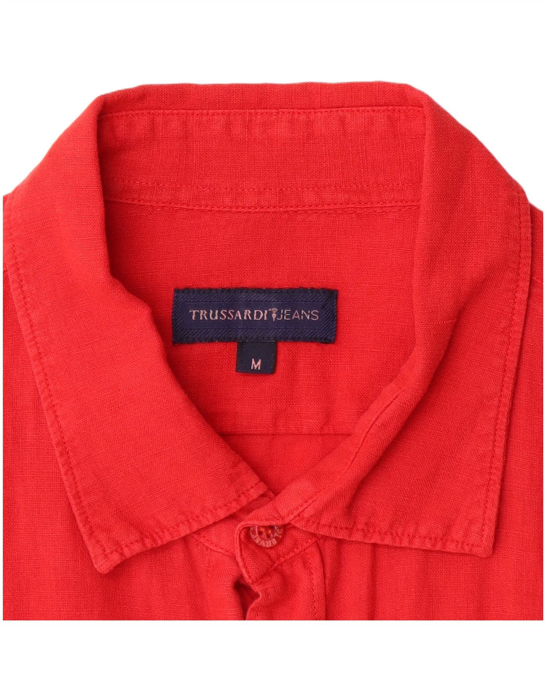Camisa Hombre Trussardi Jeans Algodón Rojo Medio