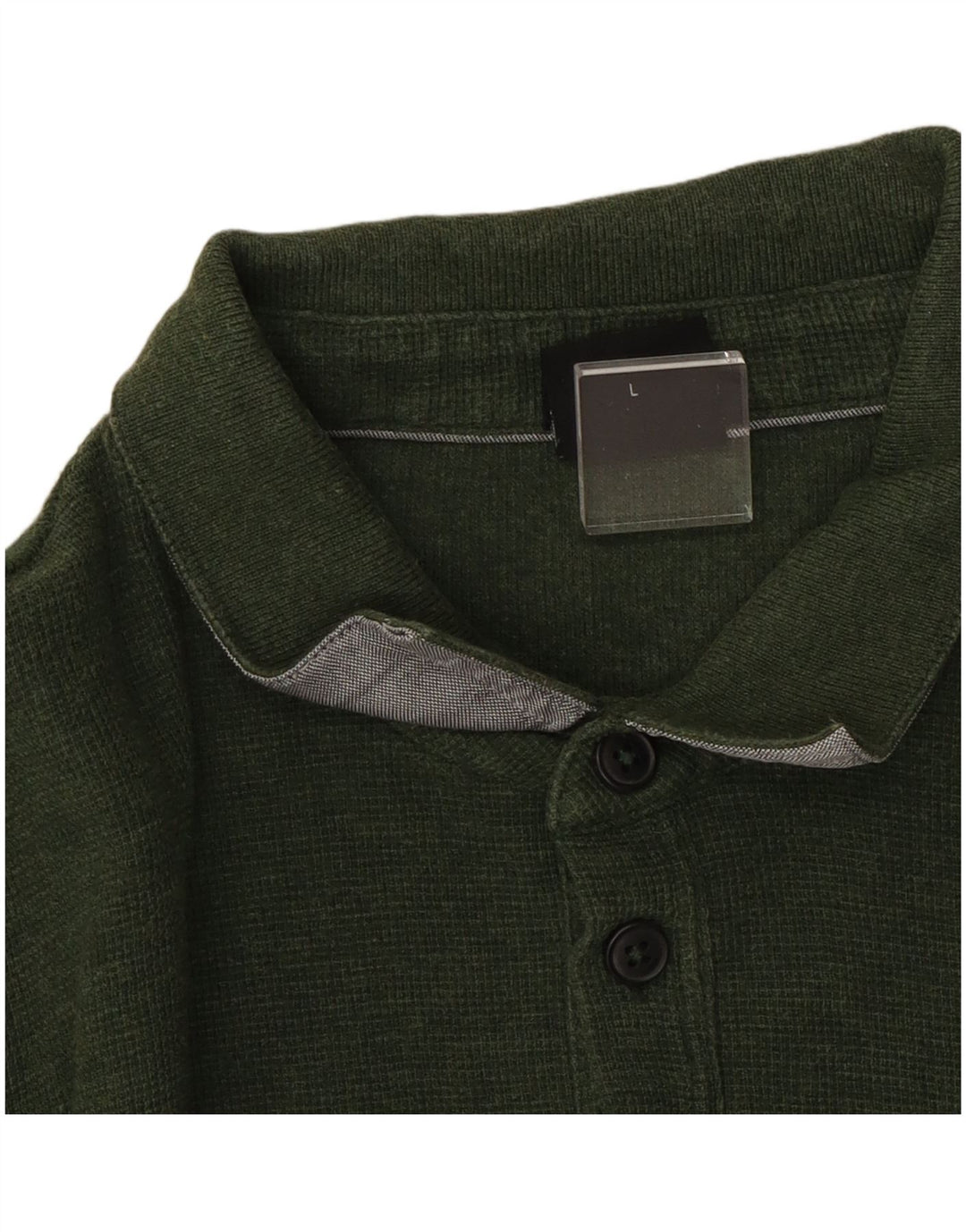 Hugo Boss Polo de manga larga para hombre verde grande