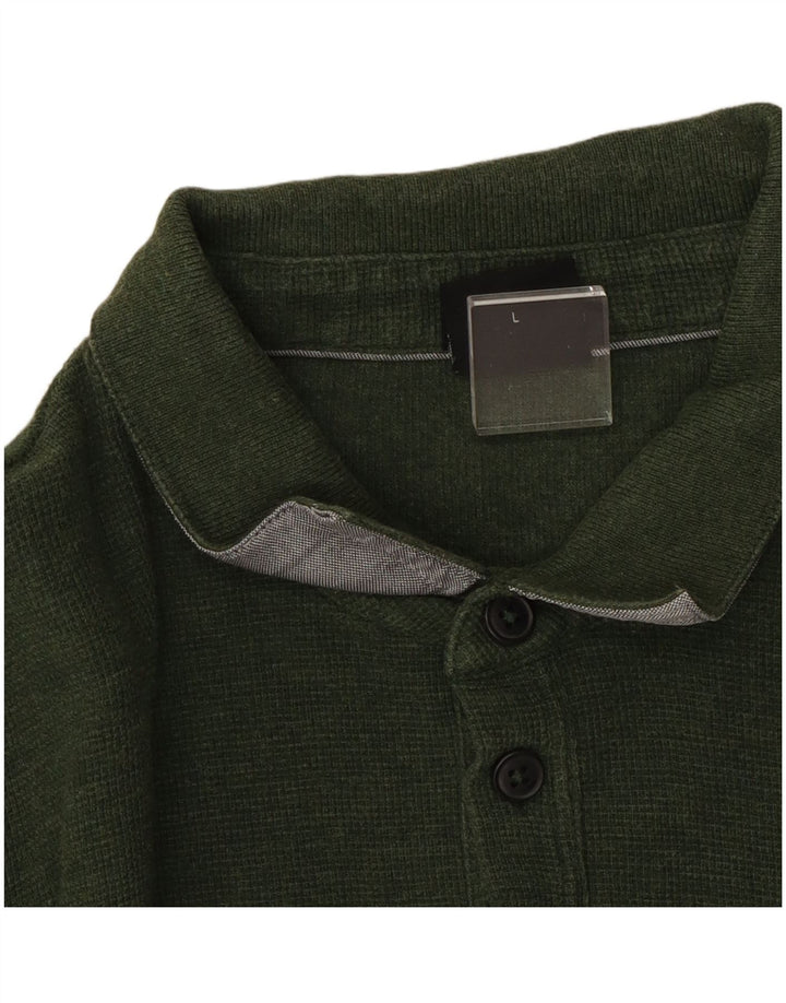 Hugo Boss Polo de manga larga para hombre verde grande