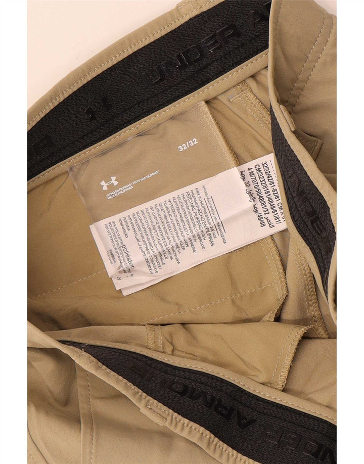 Under Armour Pantalón chino ajustado para hombre W32 L32 Poliéster beige