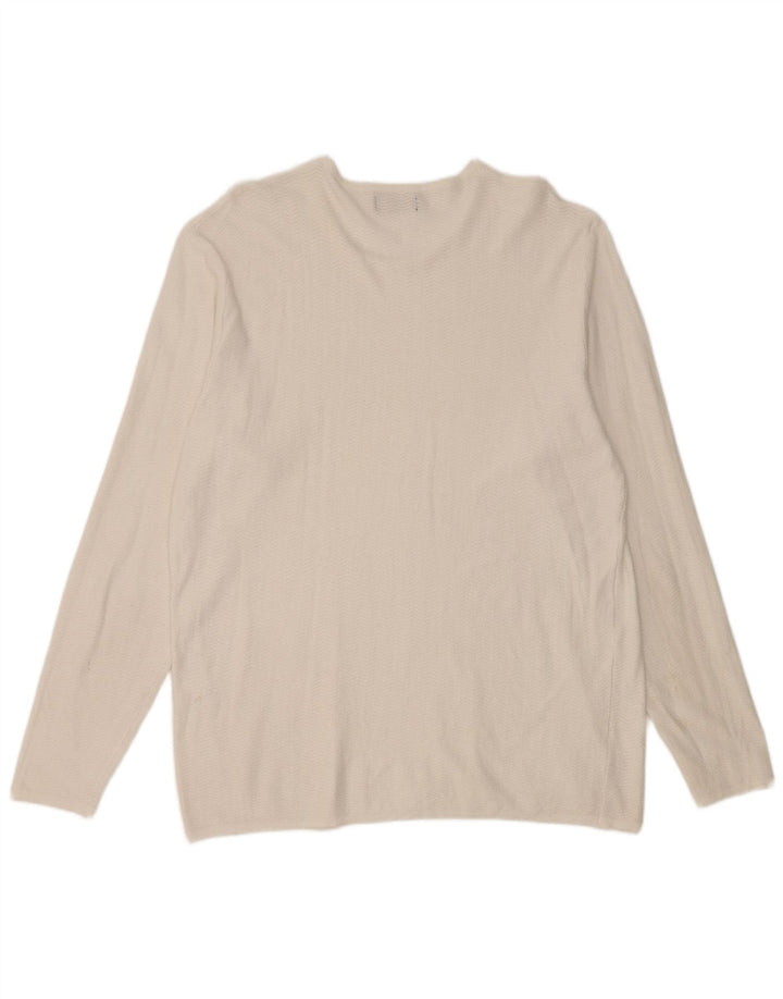 Zara Mujer Top Manga Larga ES 40 XL Blanco Espiga