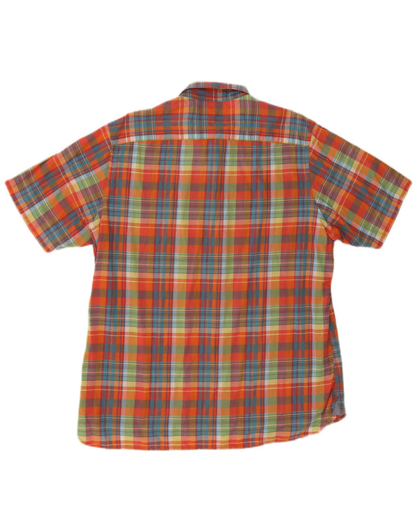 Tommy Hilfiger Camisa de Manga Corta Custom Fit para Hombre XL Cuadros Multicolores