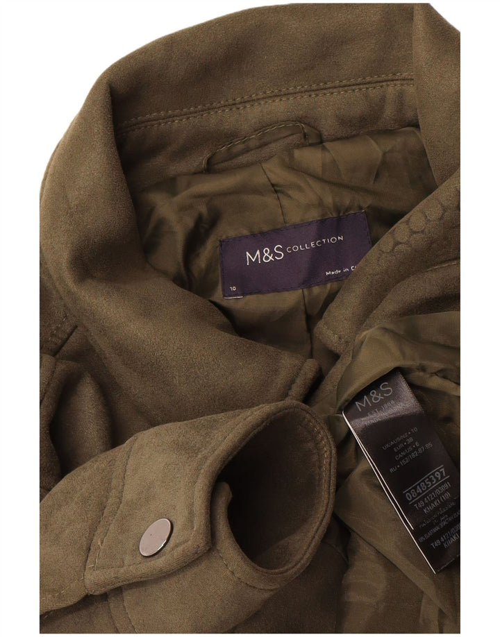 Marks & Spencer Chaqueta Bomber para Mujer UK 10 Small Caqui Poliéster