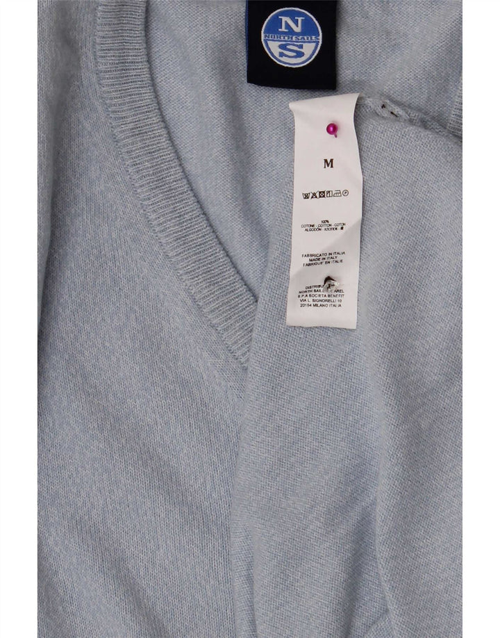 North Sails Jersey Con Cuello En V Para Hombre Algodón Azul Medio
