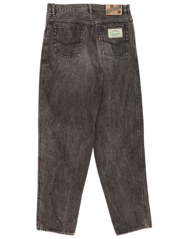 Vintage mujer cintura alta jeans cónicos EU 44 XL W34 L33 Algodón Negro