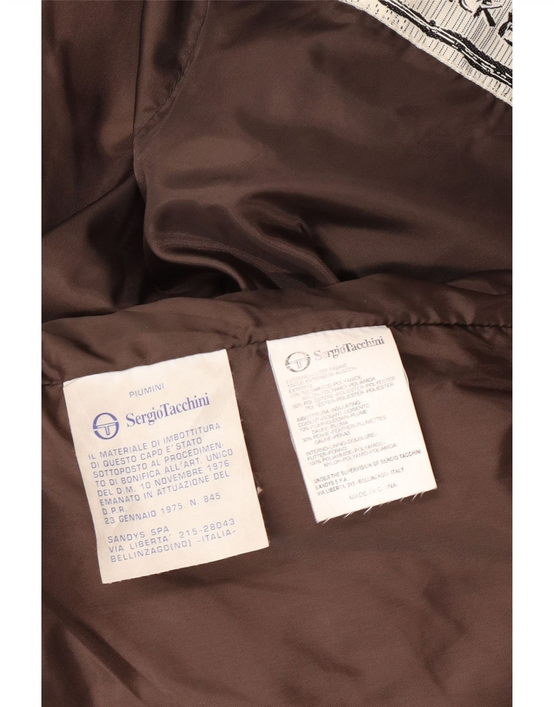 Sergio Tacchini Chaqueta acolchada holgada para mujer UK 44 Poliamida marrón medio