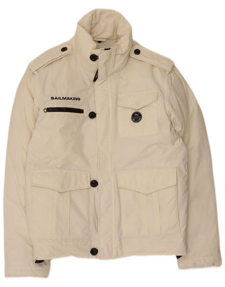 North Sails Chaqueta Acolchada Militar Sailmakers para Hombre Reino Unido 40 Grande Blanco