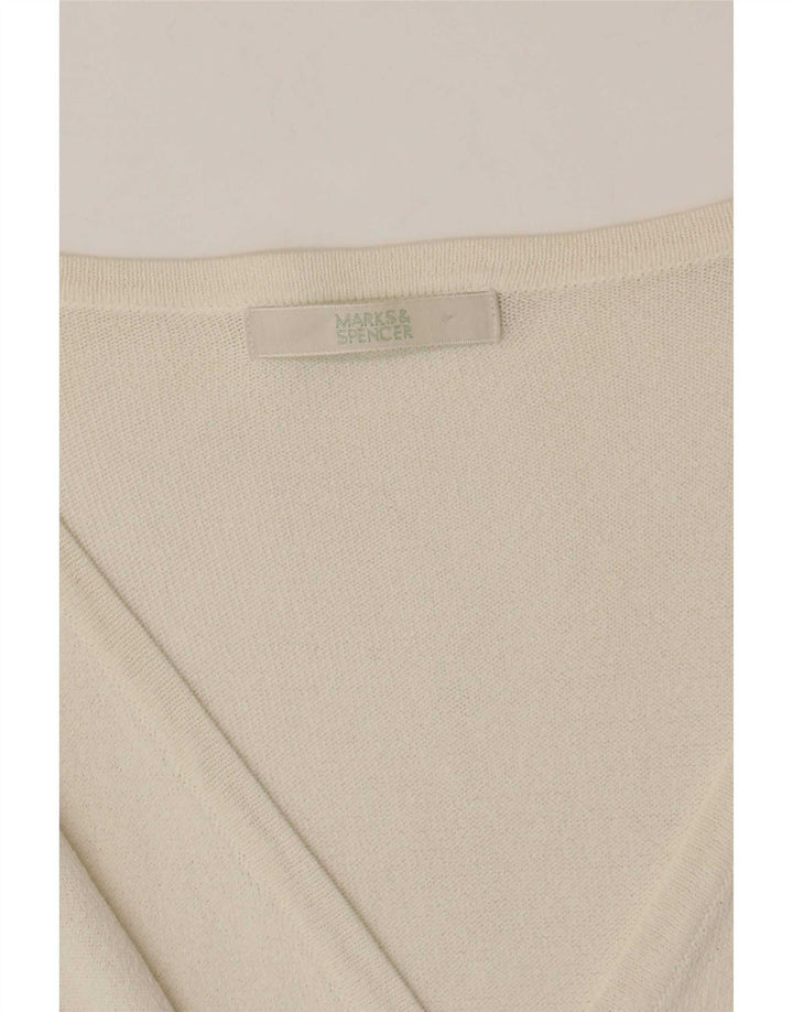 Marks & Spencer Suéter Cárdigan para Mujer UK 10 Small Off White