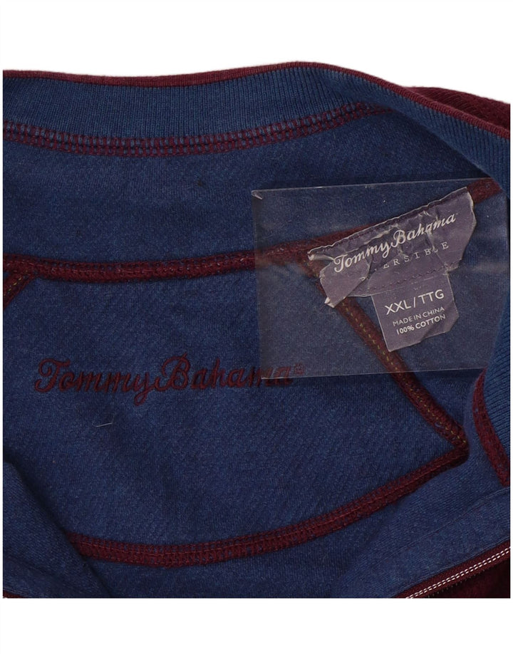 TOMMY BAHAMA Sudadera con cuello y cremallera para hombre Jersey 2XL Algodón morado