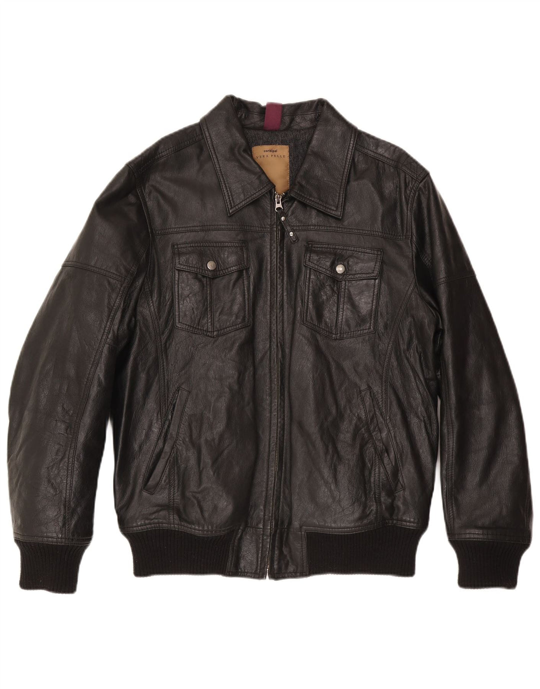 Conbipel Chaqueta de cuero para hombre IT 54 XL Negro