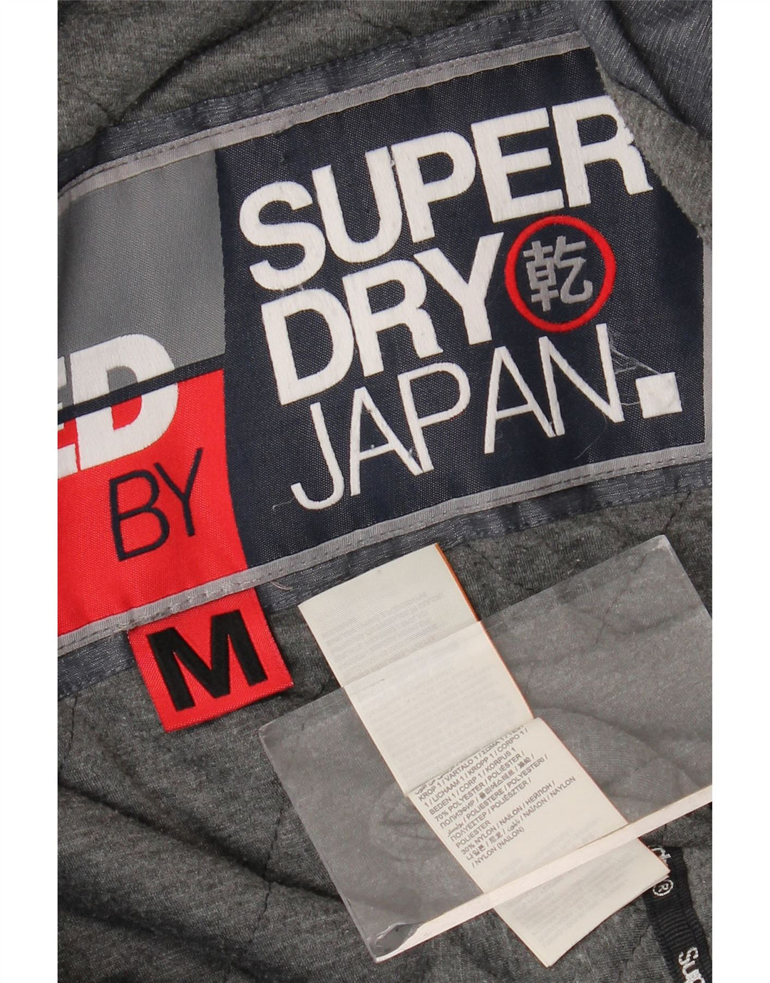 SUPERDRY Chaqueta cortavientos con capucha para hombre ES 38 Poliéster gris medio