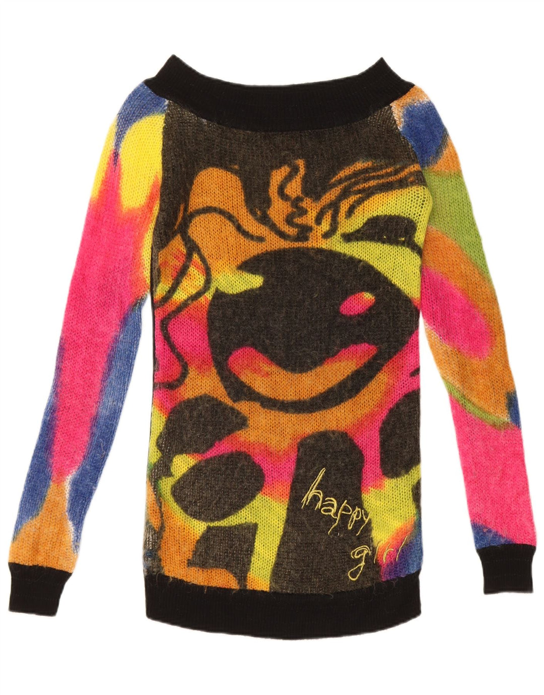 Desigual - Jersey con cuello barco para mujer, talla M, multicolor