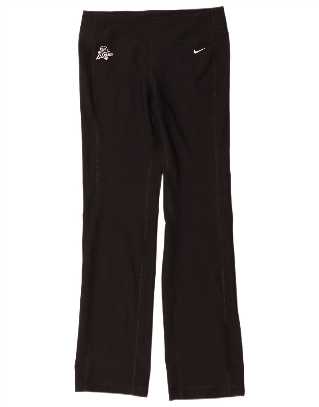 Nike Mujer Dri Fit Chándal Pantalones UK 10 Pequeño Poliéster Negro