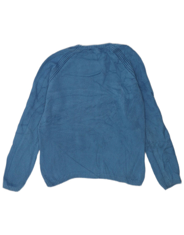 Marks & Spencer Jersey con Cuello Barco para Mujer UK 8 Small Algodón Azul