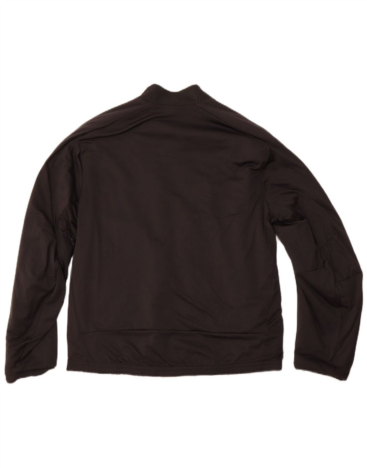 NIKE Chaqueta de chándal reversible Therma-Fit para hombre, talla mediana, color negro a rayas