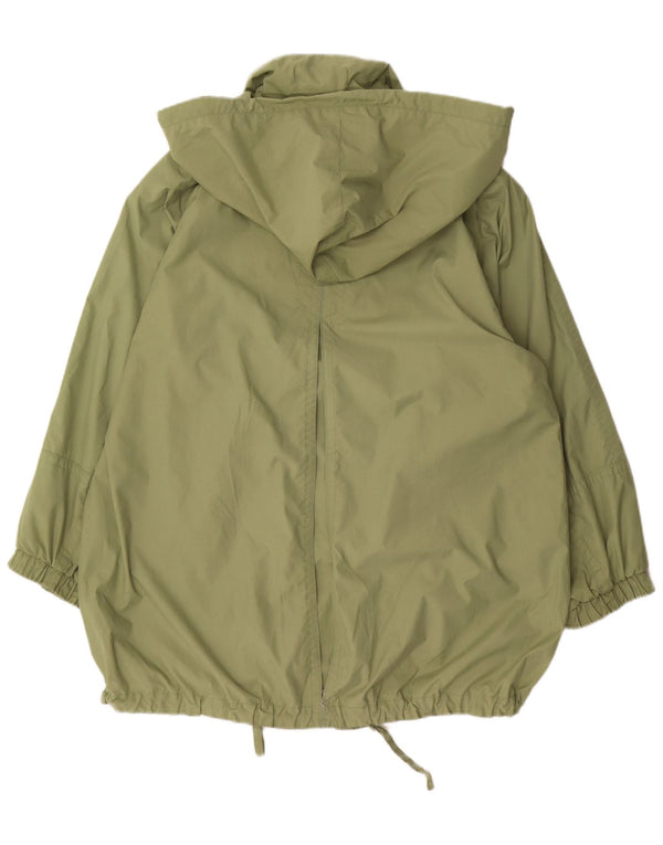 Gallery Chaqueta impermeable extragrande con capucha para mujer UK 40 Poliéster verde medio