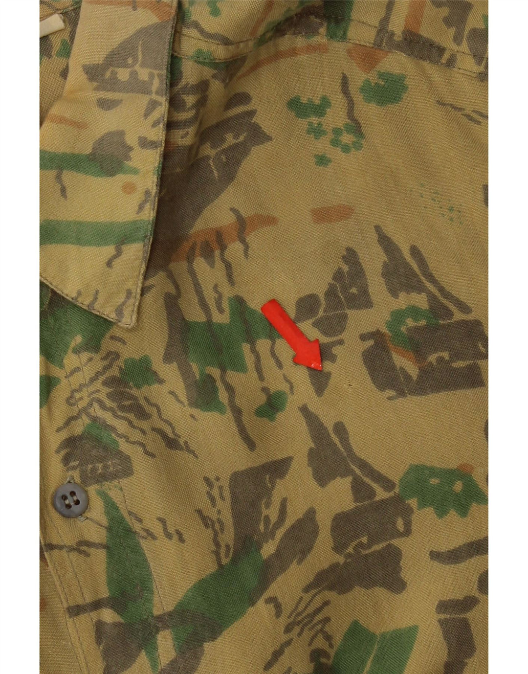 Camisa Con Estampado Abstracto De Viscosa Amarillo Medio Ozone Hombre