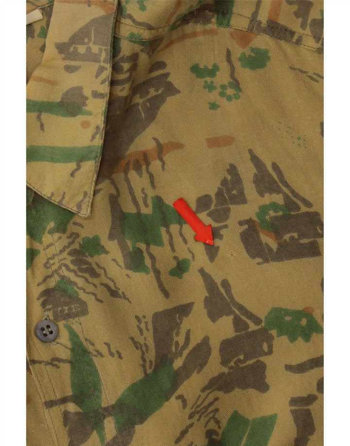 Camisa Con Estampado Abstracto De Viscosa Amarillo Medio Ozone Hombre