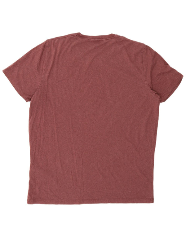 Abercrombie & Fitch - Camiseta para hombre, talla grande, algodón burdeos