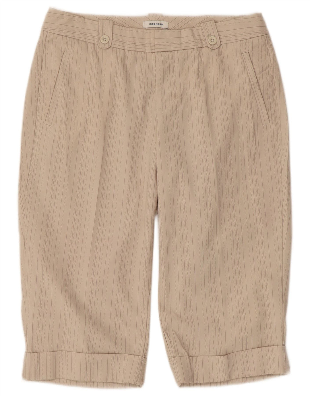 Dockers Pantalones cortos chinos de cintura baja con curvas para mujer US 4 Small W32 Algodón beige