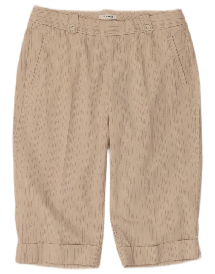 Dockers Pantalones cortos chinos de cintura baja con curvas para mujer US 4 Small W32 Algodón beige