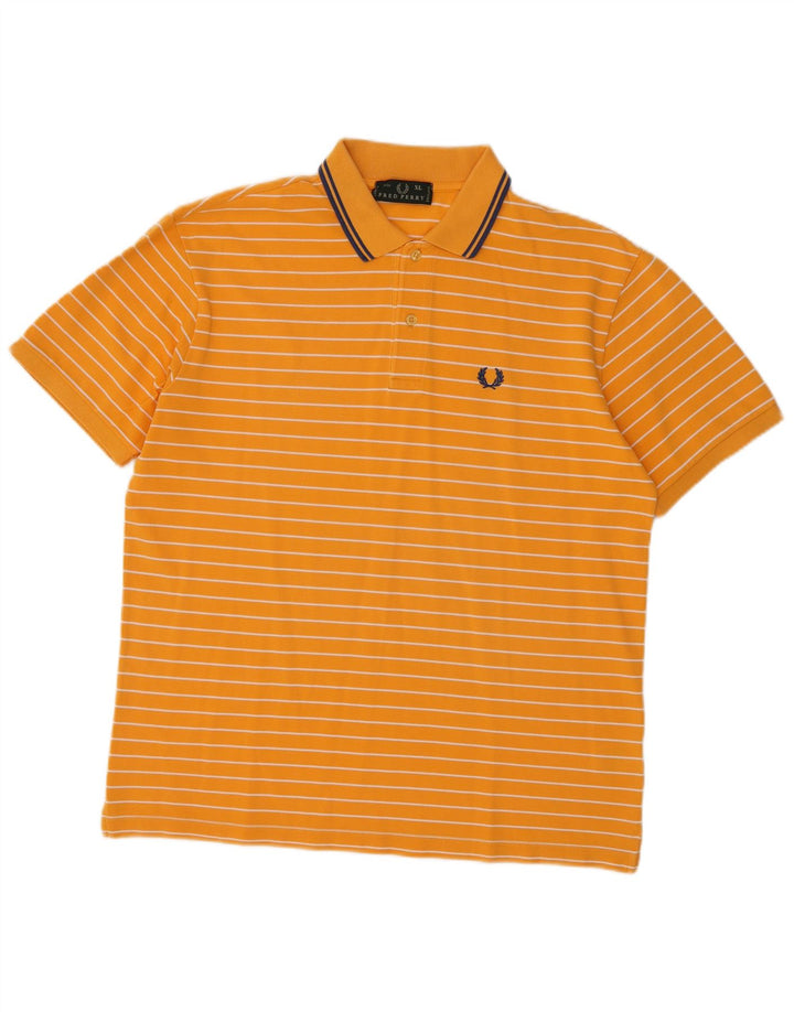 Fred Perry Polo Hombre XL Algodón Rayas Naranja