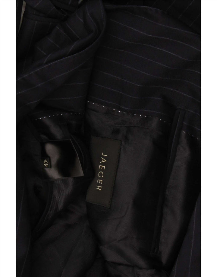 Jaeger Chaqueta tipo blazer de 2 botones para hombre UK 40 Large Azul marino a rayas