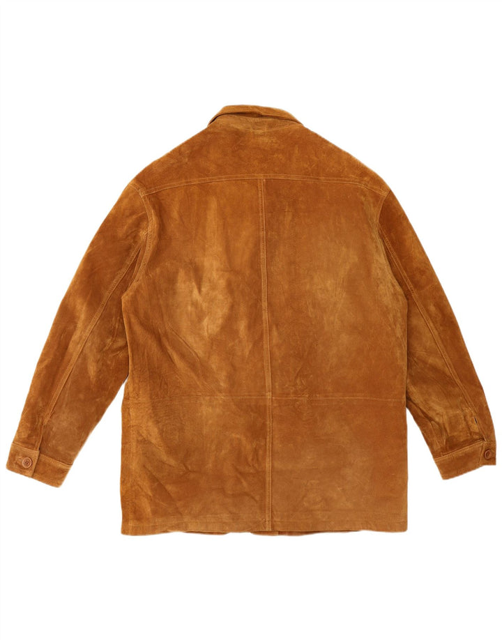 Jet Plane Chaqueta de ante para hombre IT 50 Cuero beige grande