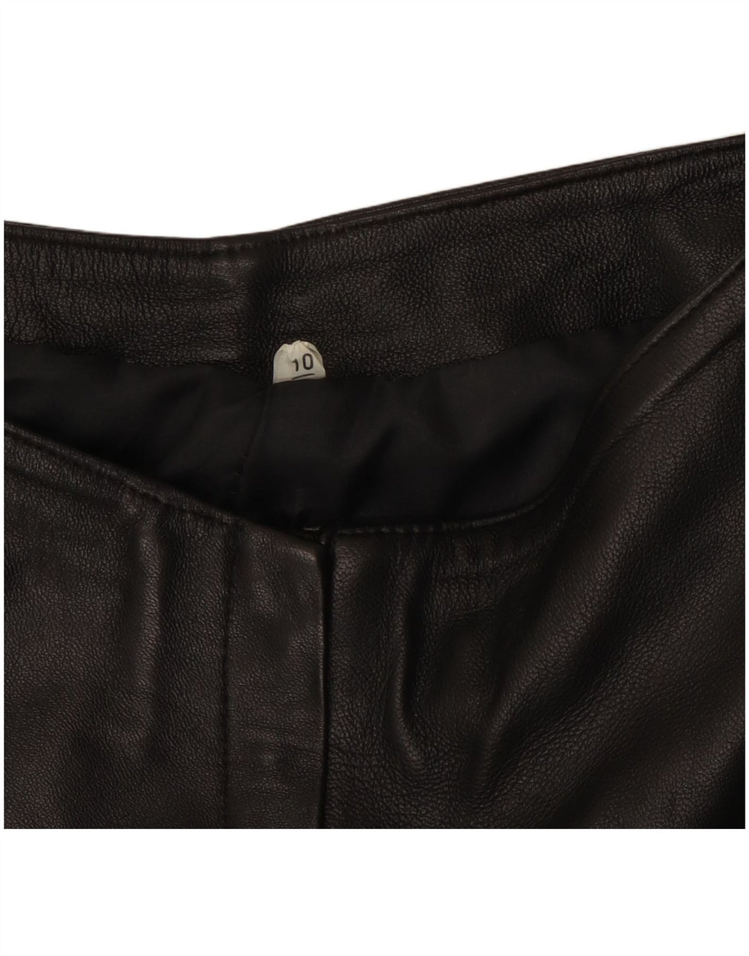 VINTAGE Pantalones de cuero para mujer Reino Unido 10 Pequeño W27 L31 Negro