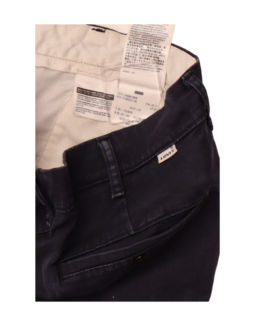 Levi's Pantalón chino slim fit para hombre W33 L30 Algodón azul marino