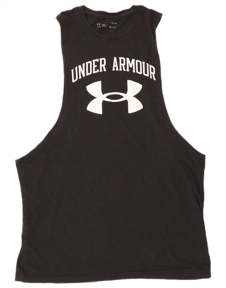 Under Armour Camiseta sin mangas con gráfico Heat Gear para hombre, talla mediana, negra