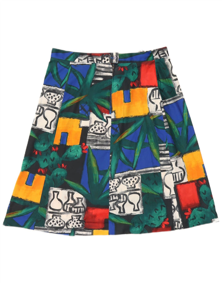 VINTAGE Falda de línea A para mujer IT 46 Grande W32 Multicolor