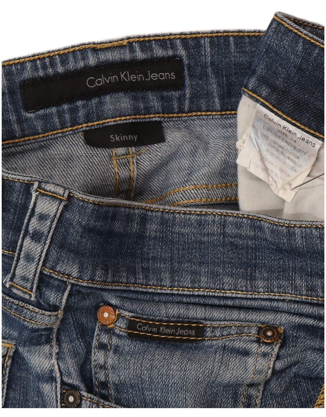 Calvin Klein Jeans ajustados para hombre W34 L34 Algodón azul