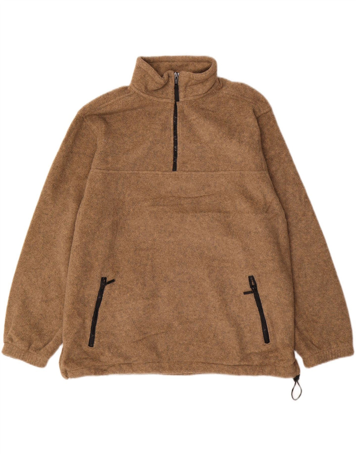 EDDIE BAUER Jersey Polar Hombre con Cremallera y Cuello XL Poliéster Marrón