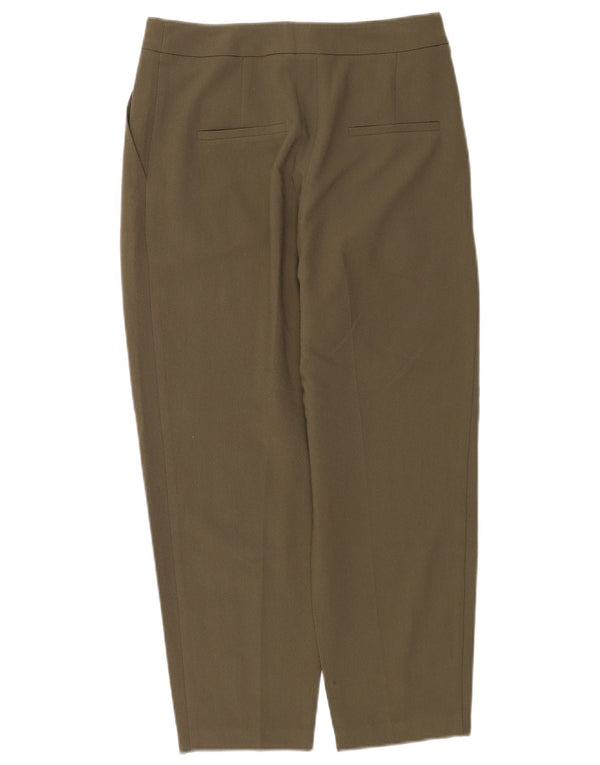 Topshop Pantalones recortados cónicos para mujer UK 10 Small W28 L23 Poliéster caqui