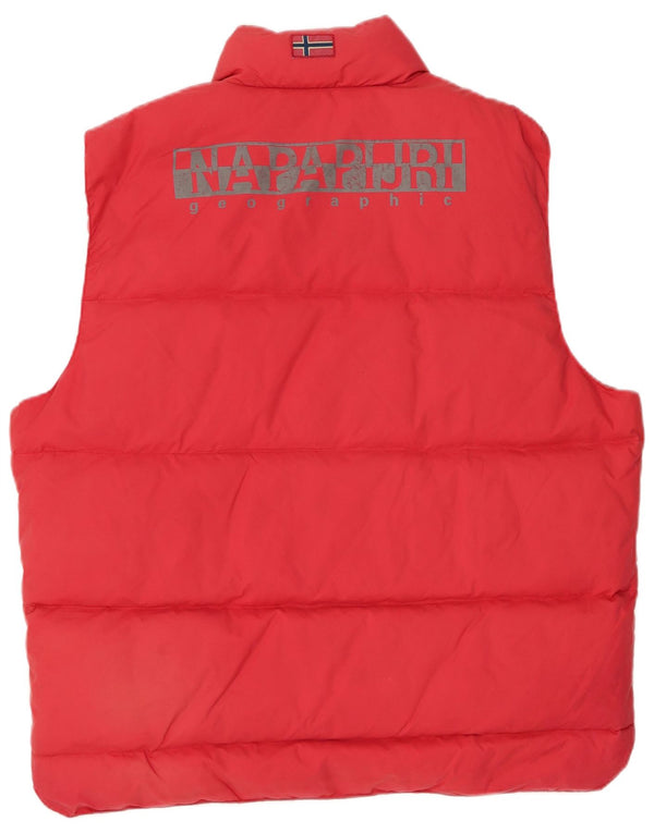 Napapijri Chaleco acolchado con gráfico geográfico para hombre UK 44 2XL Nylon rojo