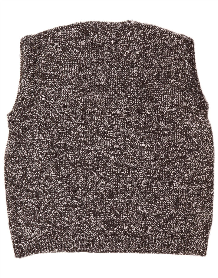 Zara Hombre Chaleco Tank Top Small Poliacrílico Moteado Negro