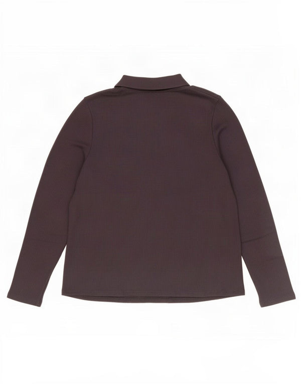Marks & Spencer Polo de manga larga para mujer UK 40 XL Poliéster morado